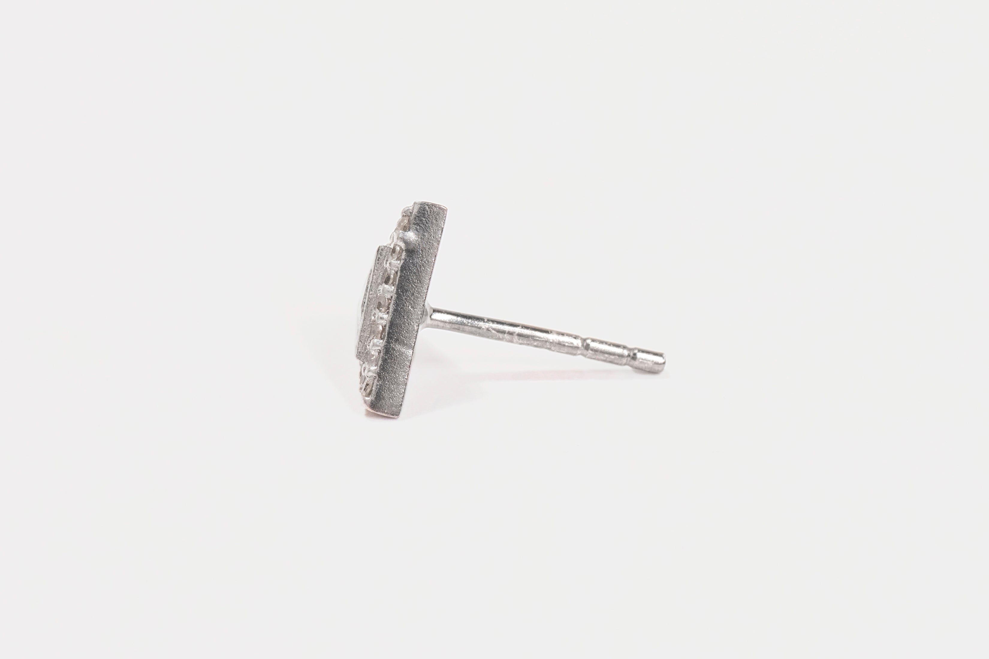 Odoti Triangle Oxidized Silver Stud Earrings