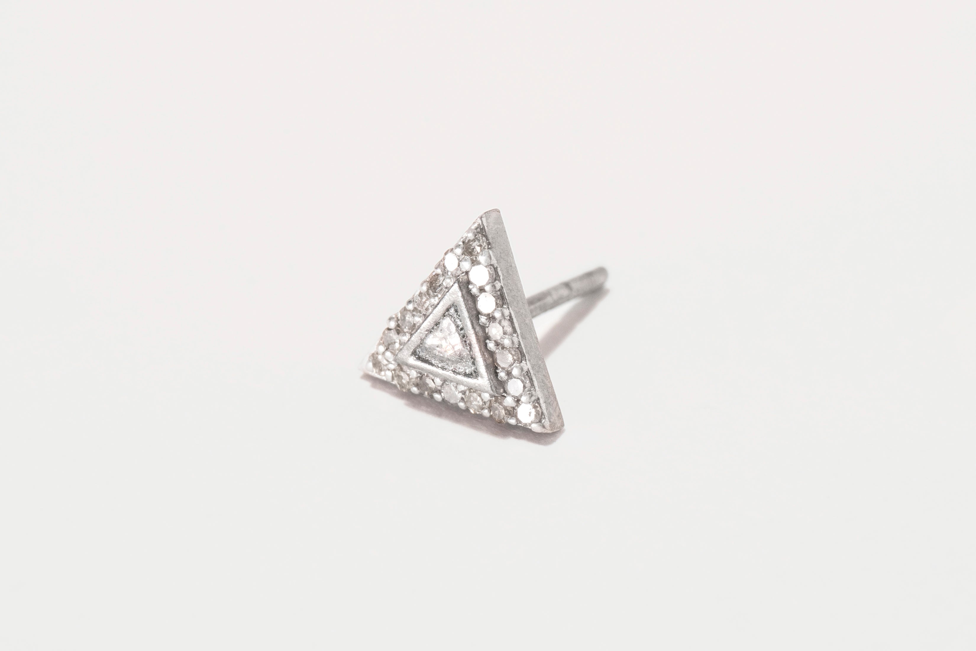 Odoti Triangle Oxidized Silver Stud Earrings