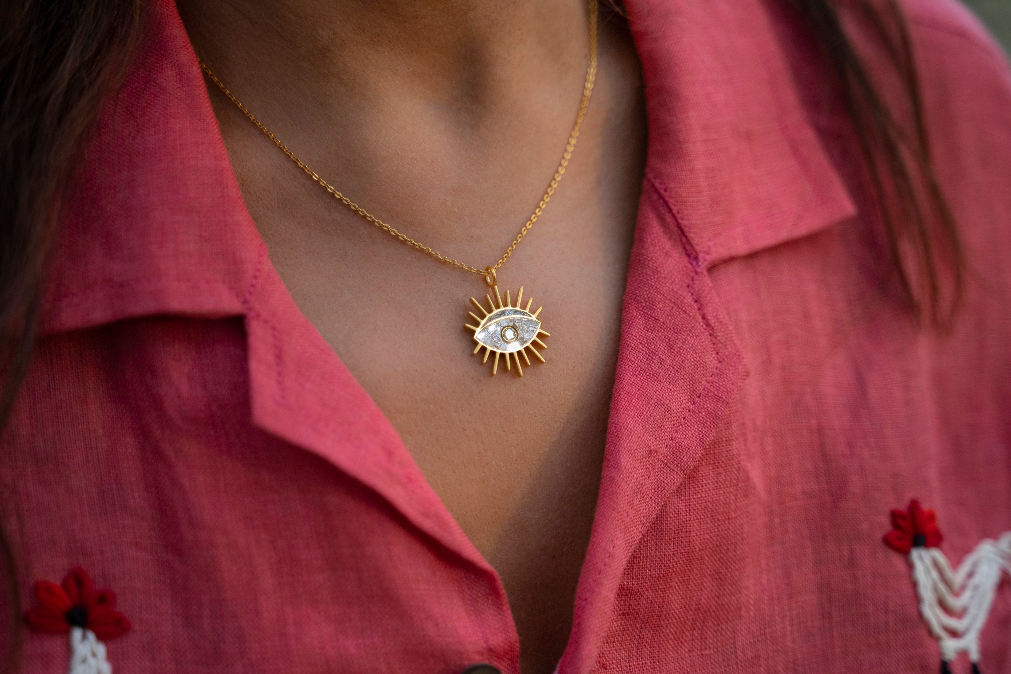 Evil Eye Gold Vermeil Pendant Necklace