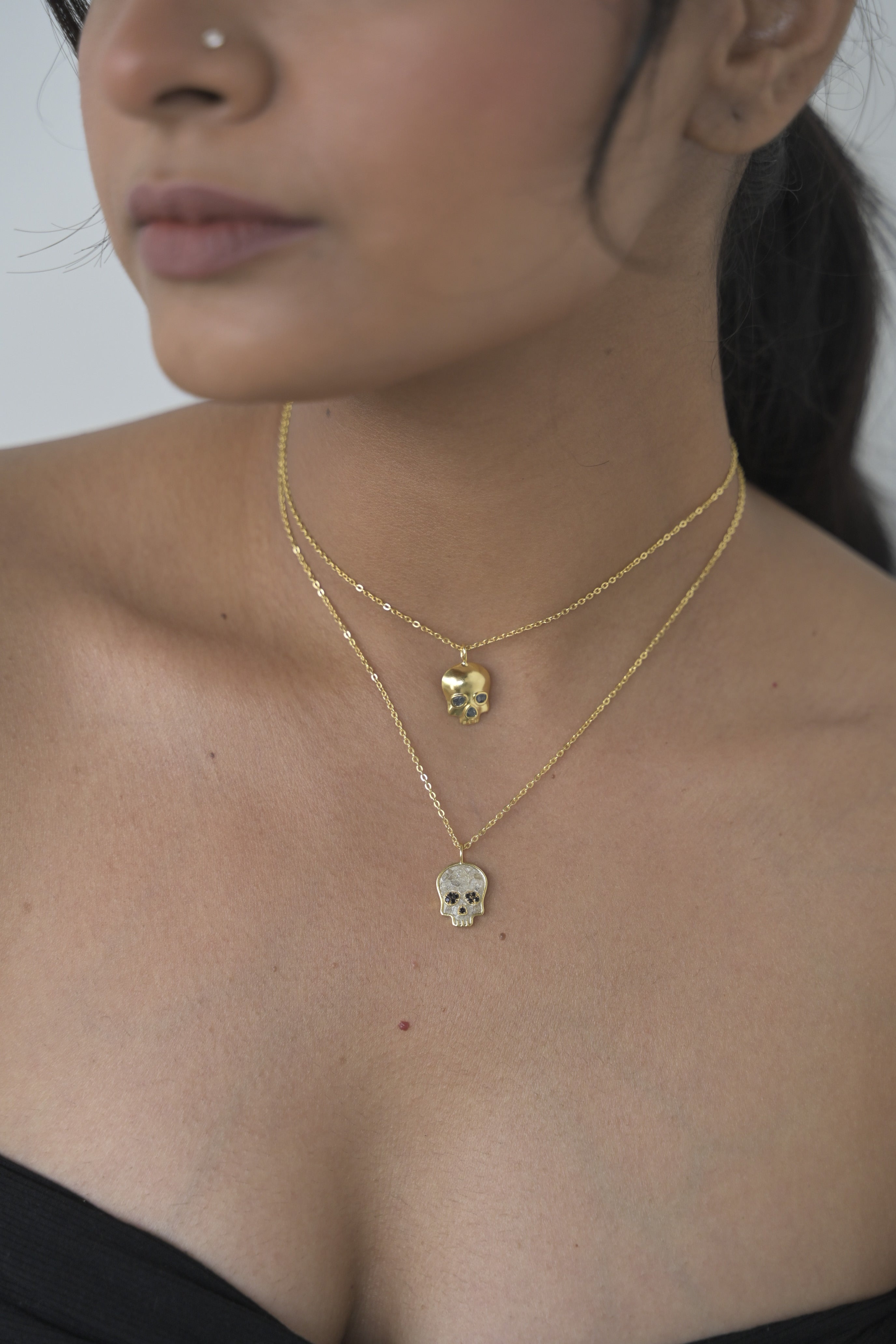 Skull Gold Vermeil Pendant Necklace I