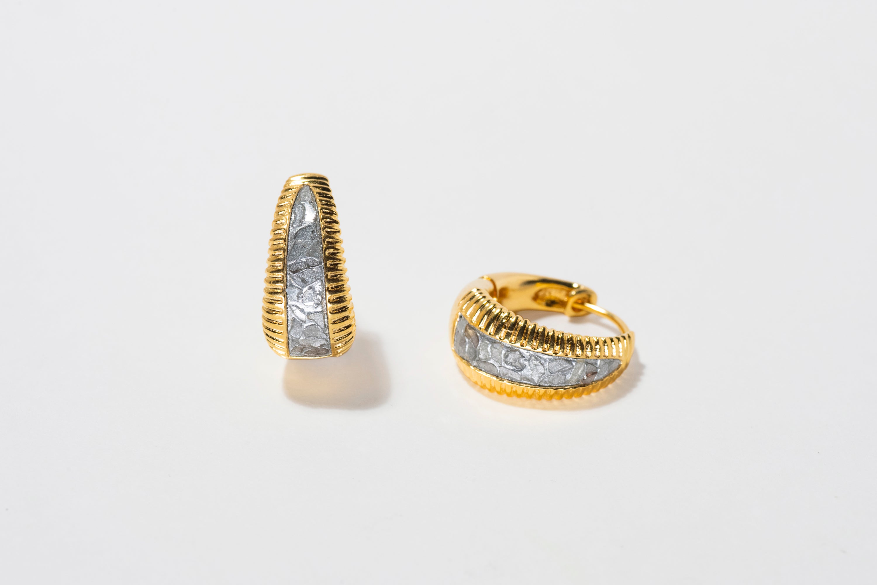 18K Gold Vermeil Diamond Alois Beaded Hoop Earrings