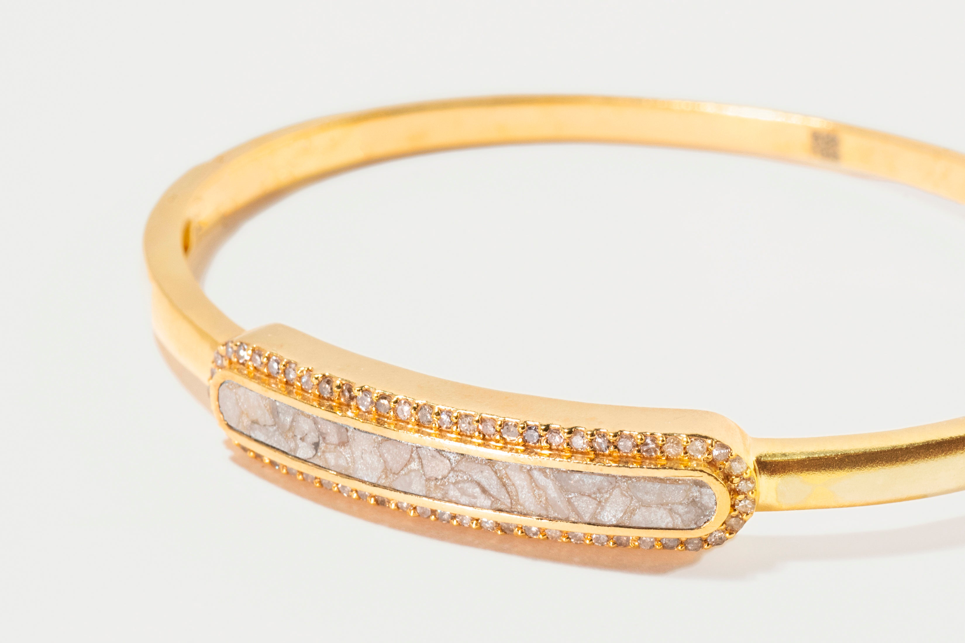 Beeja Pave Diamond Gold Vermeil Bangle Bracelet
