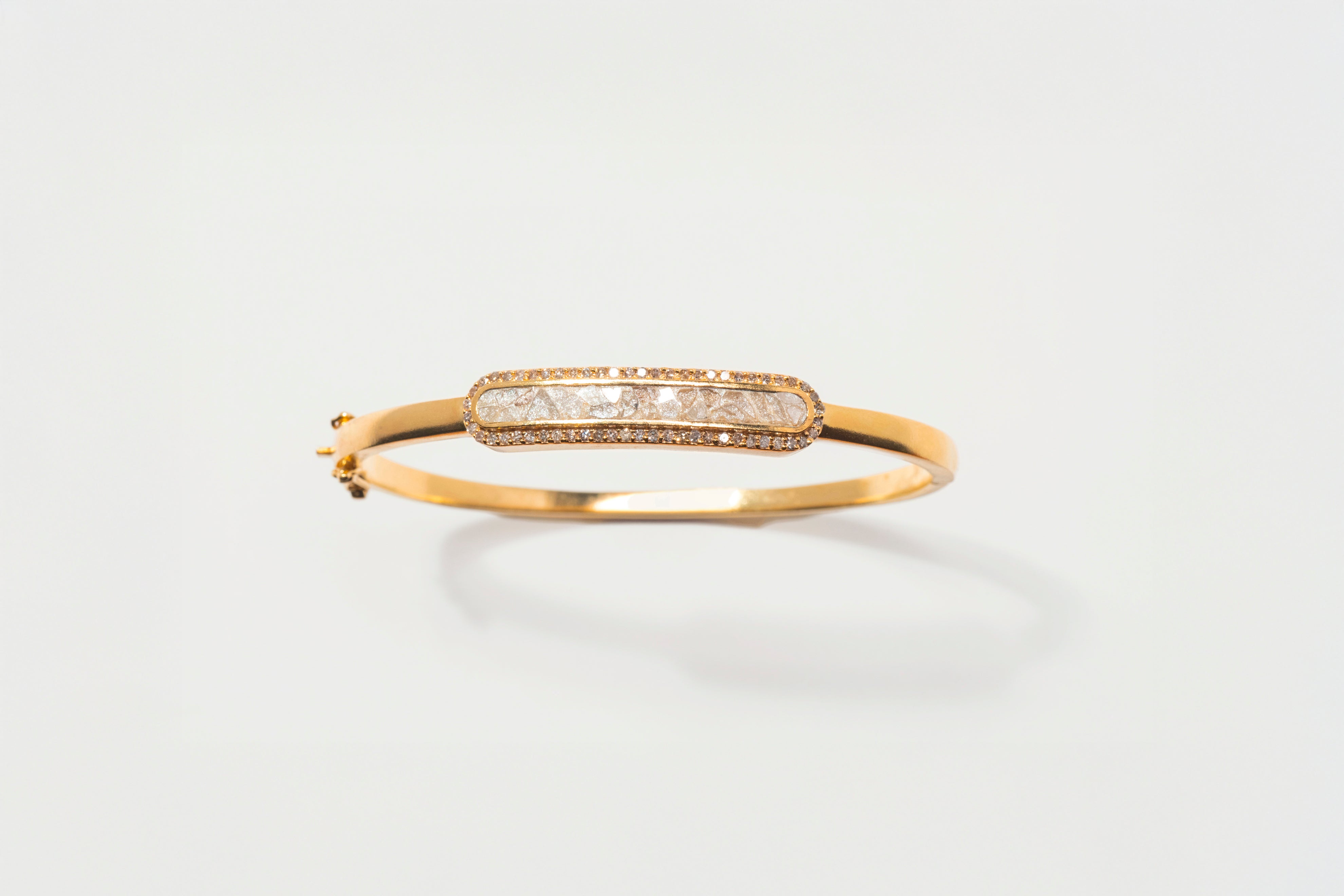 Beeja Pave Diamond Gold Vermeil Bangle Bracelet