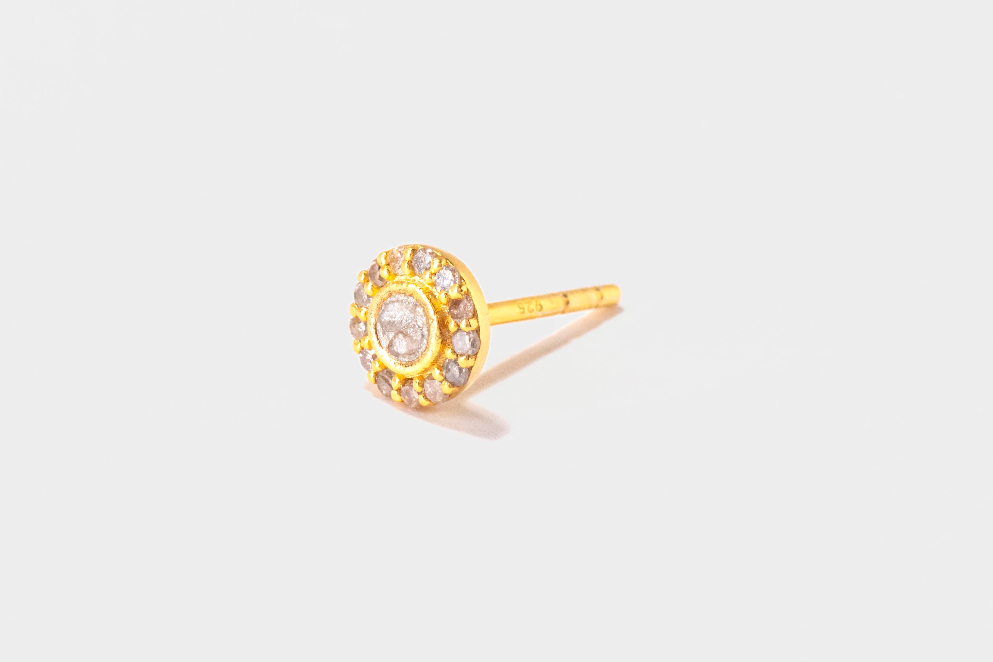 Dagny Round Gold Vermeil Stud Earrings