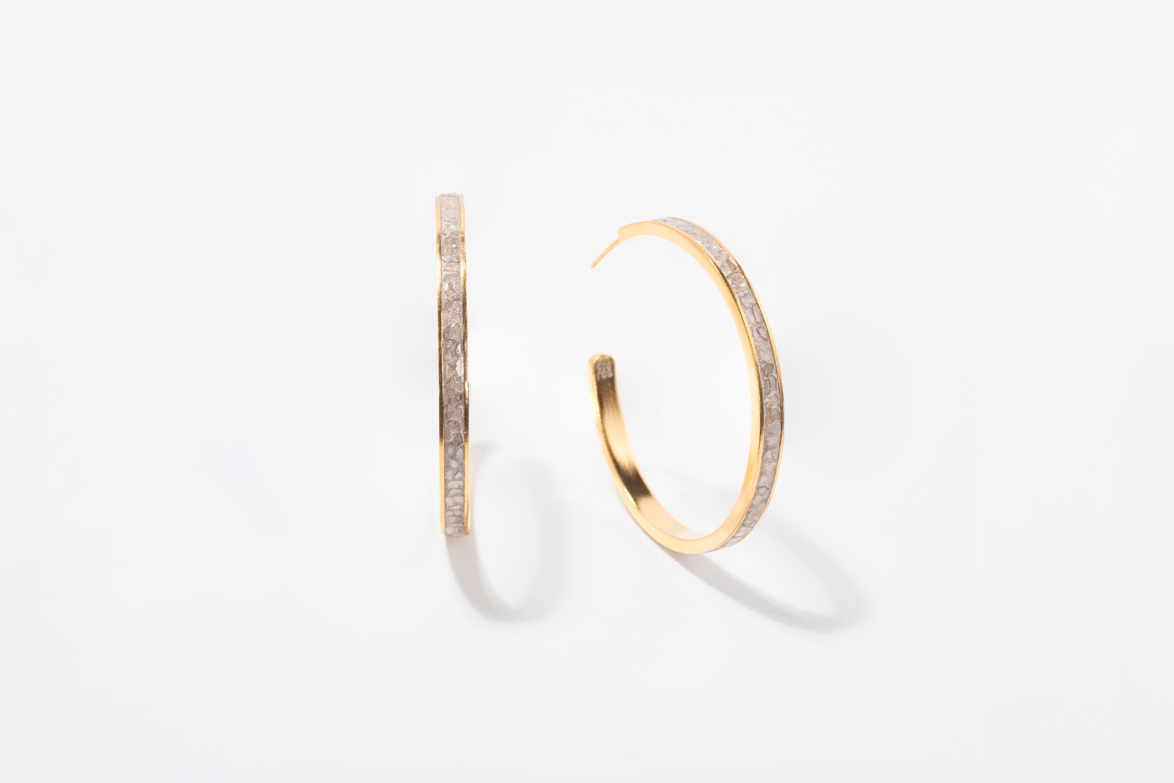 18k Gold Vermeil Diamond Hapur Hoop Earrings 18k Gold Vermeil Diamond Hapur Hoop Earrings