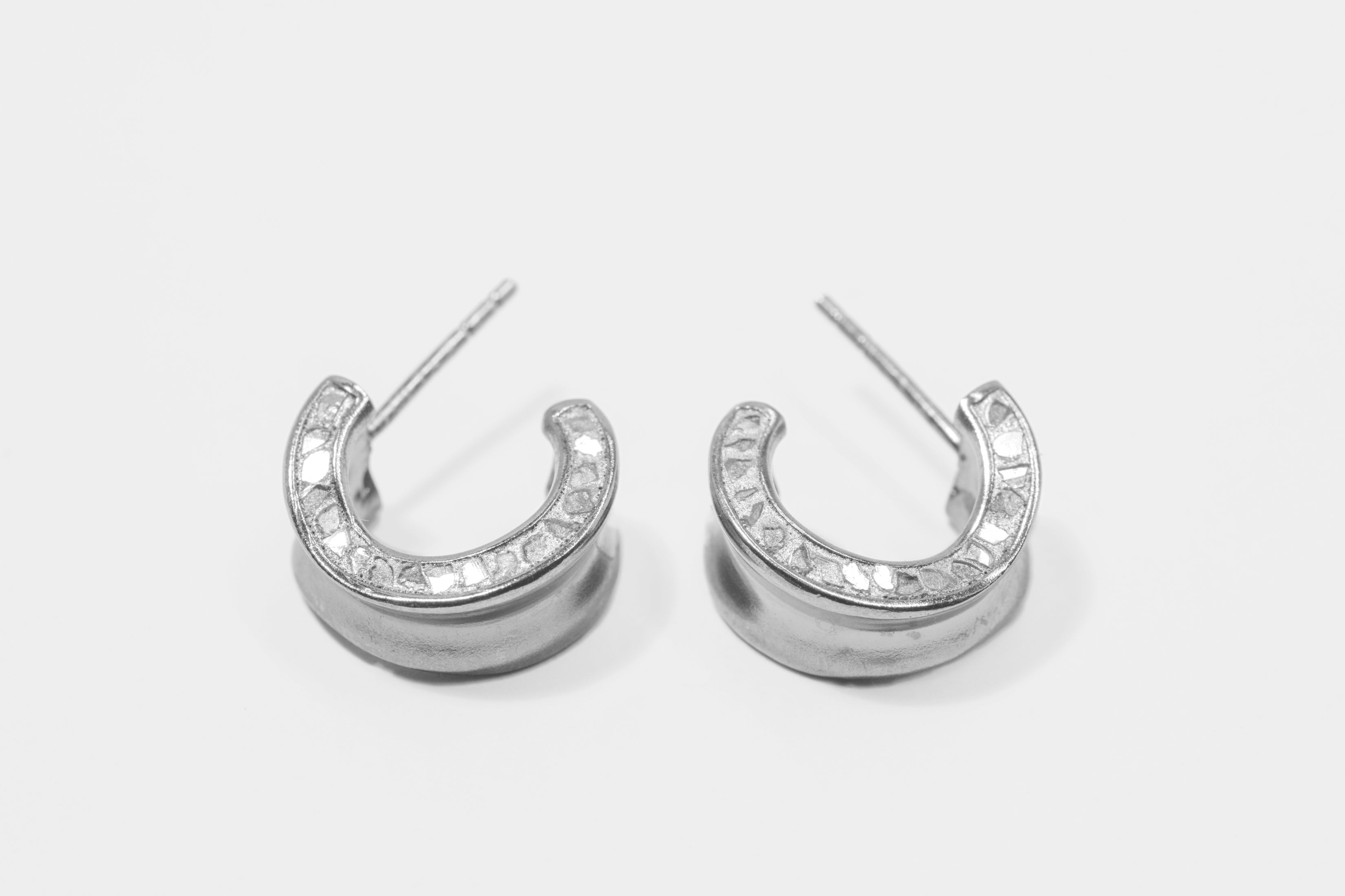 Janmay Oxidized Silver Huggy Earrings