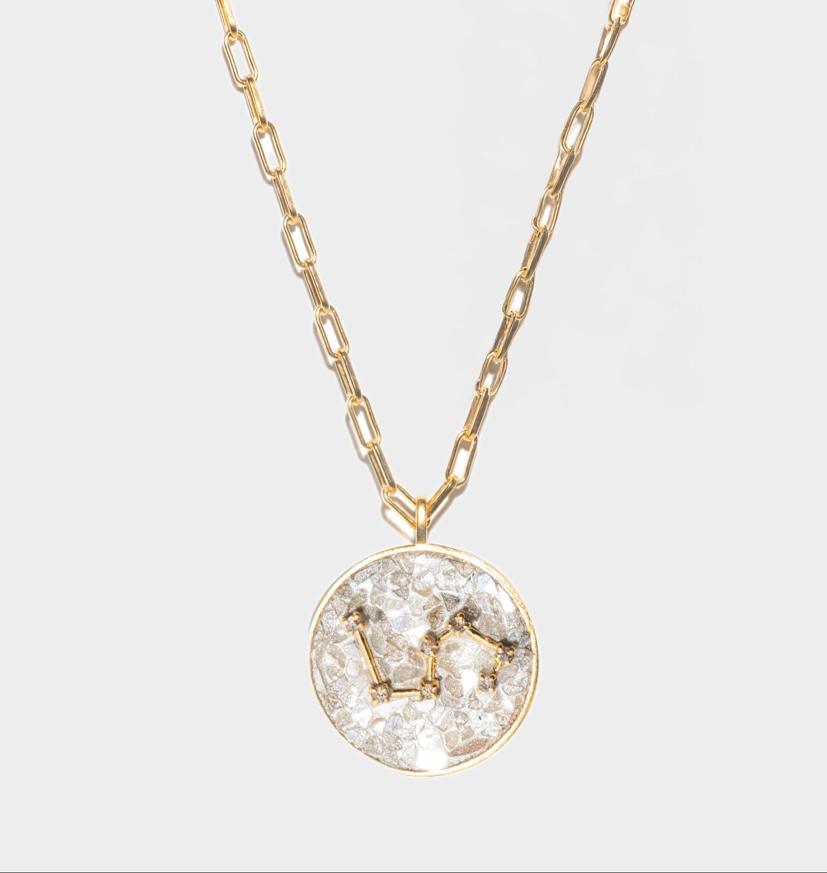 18K Gold Pendant Diamond Cancer Zodiac Necklace