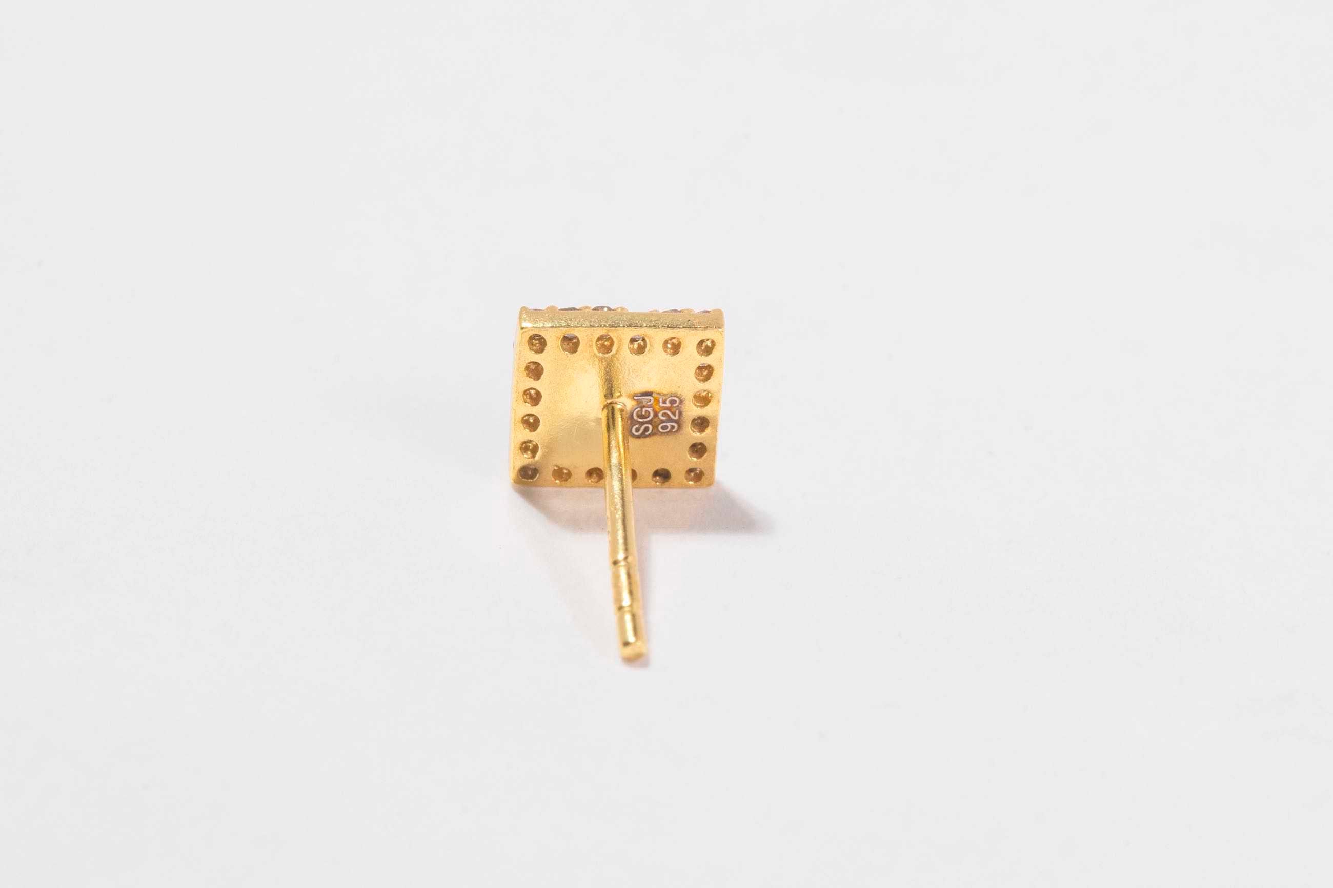 Nava Square Gold Vermeil Stud Earrings