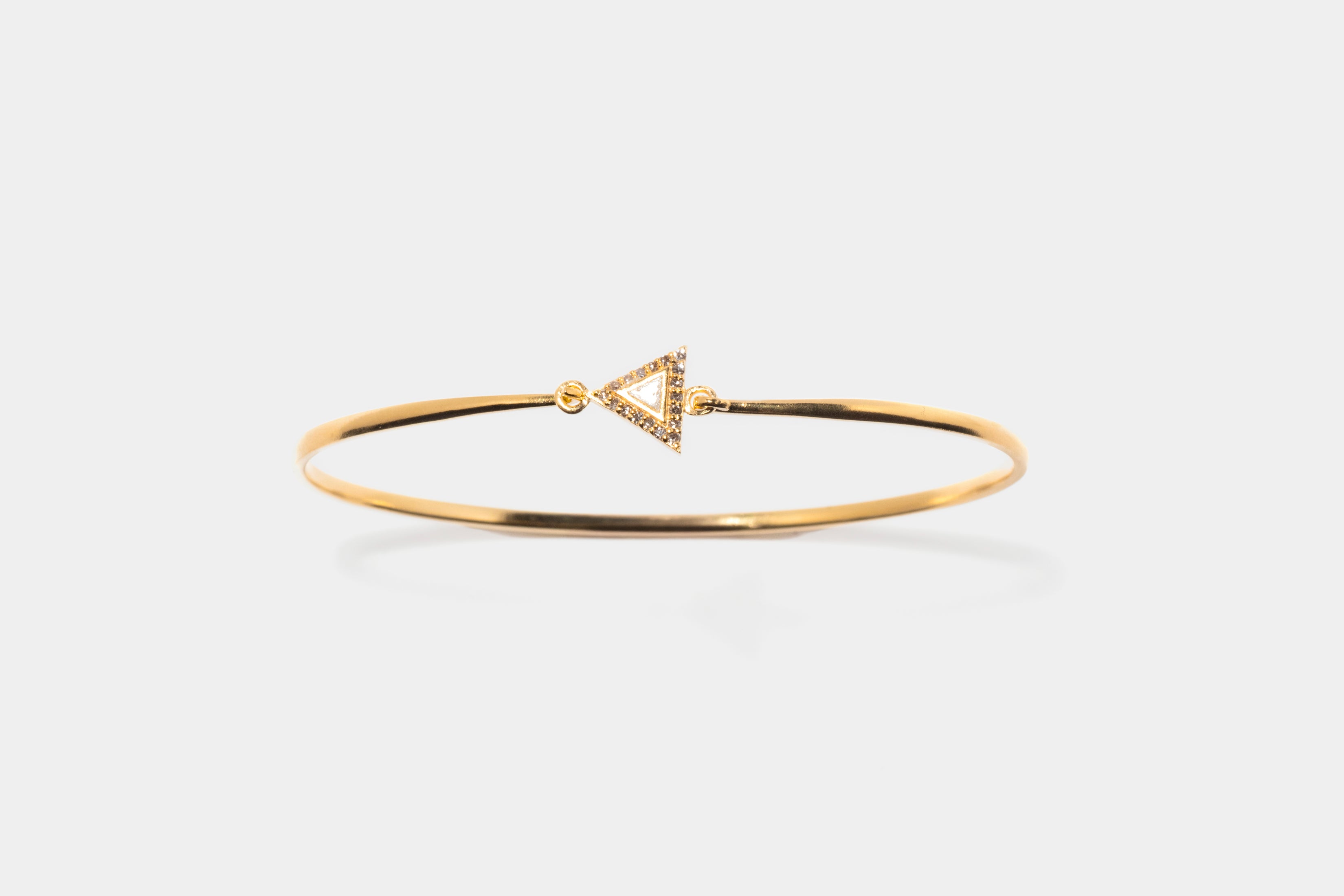 18K Gold Vermeil Diamond Odoti Triangle Bangle Bracelet