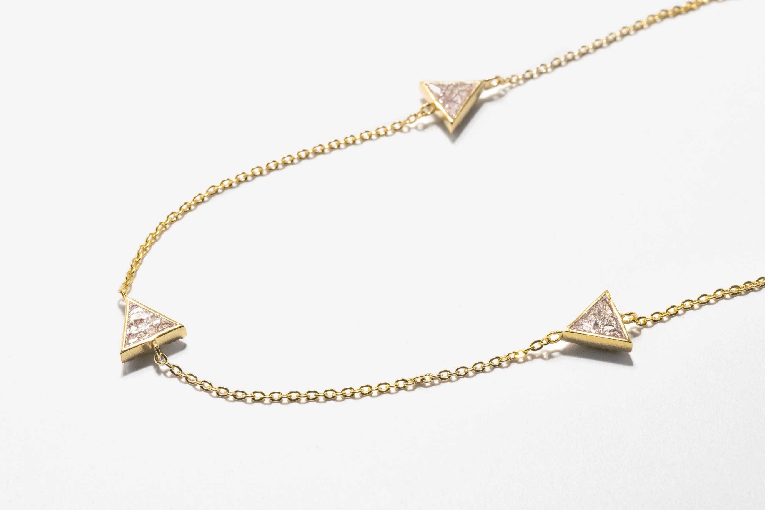 Odoti Triangle  Gold Vermeil Station Necklace