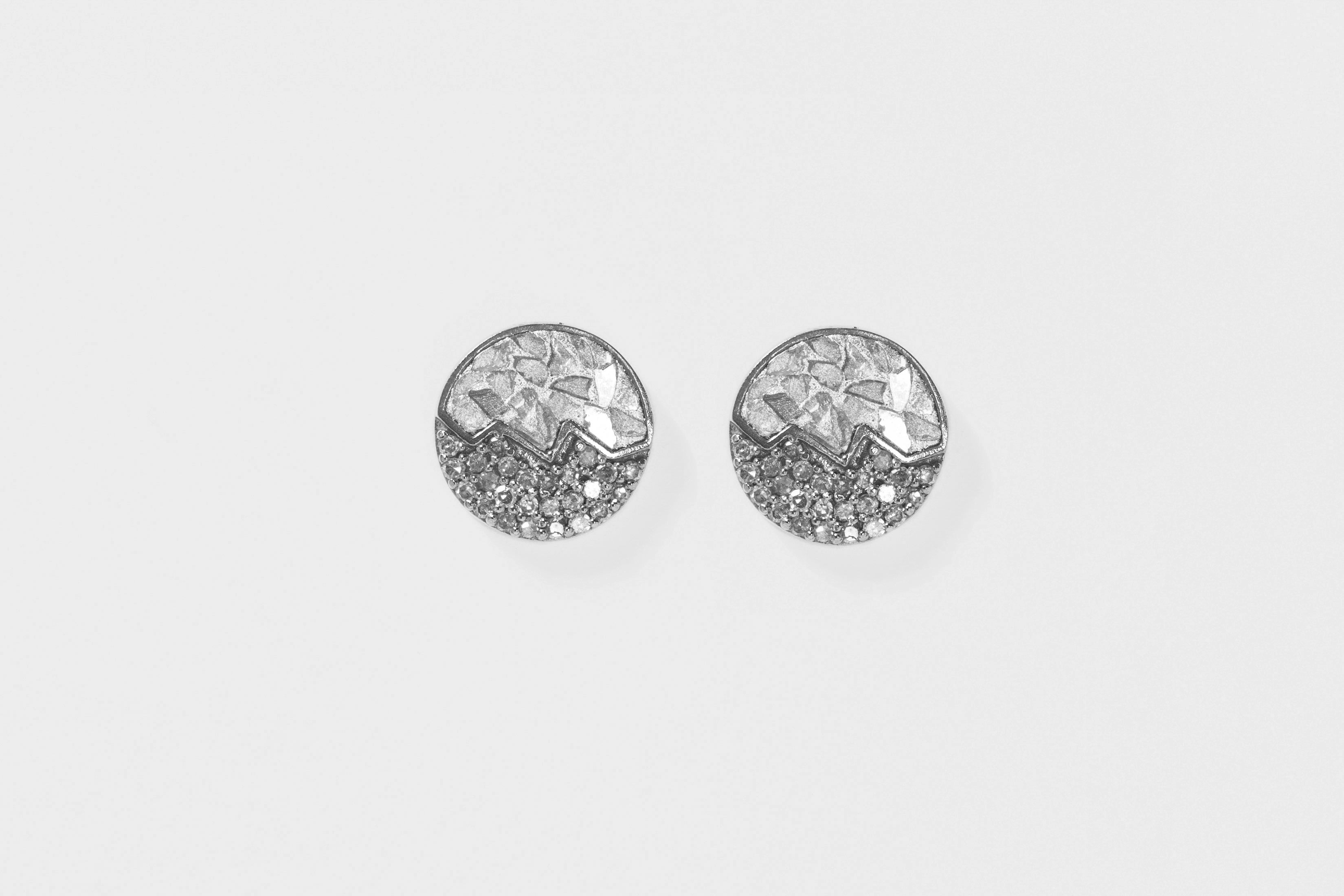 Raina Large Oxidized Silver Stud Earrings