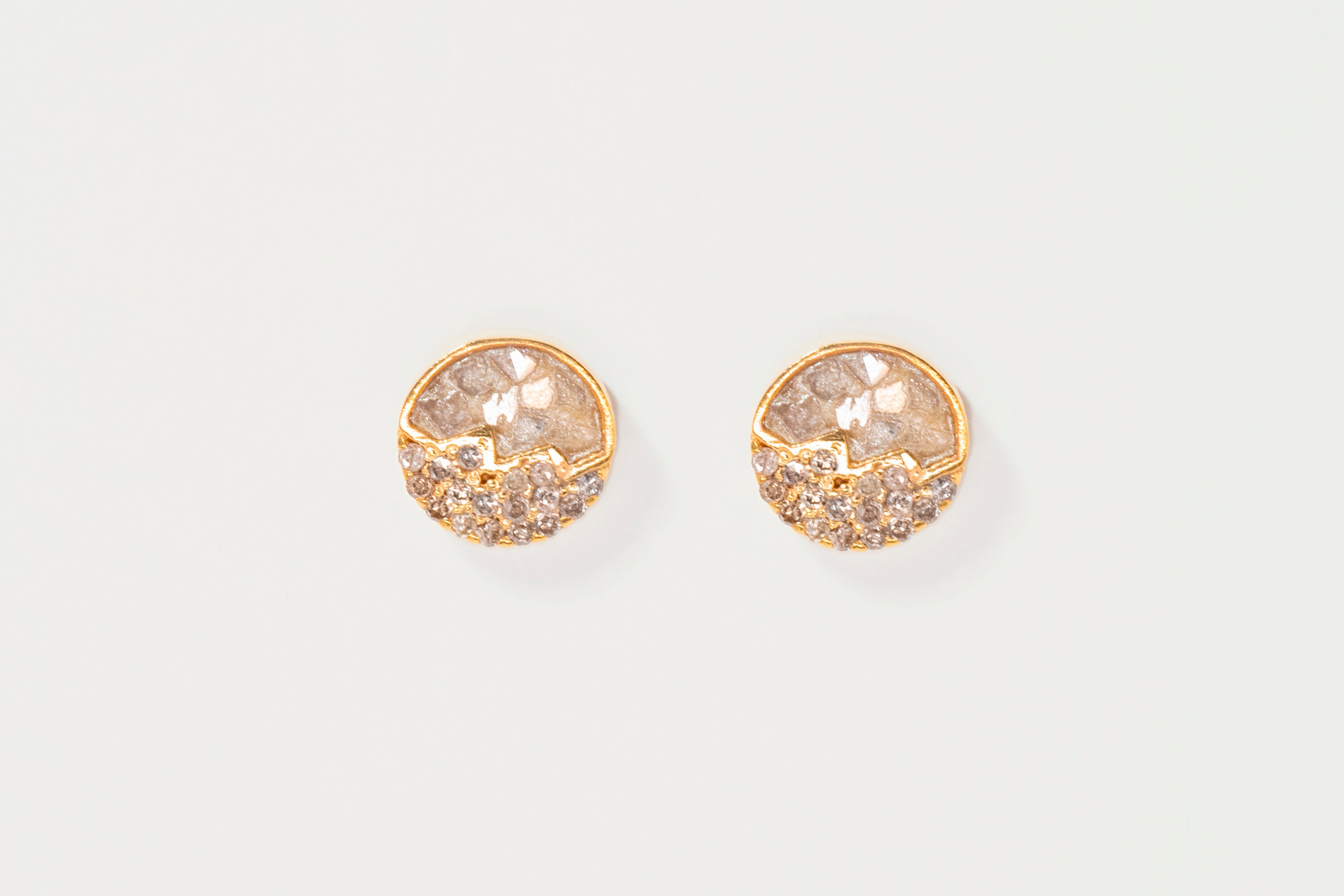 18k Gold Diamond Raina Stud Earrings - Main Image