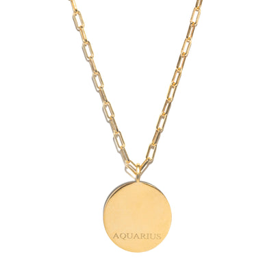 Aquarius Gold Vermeil Pendant Necklace