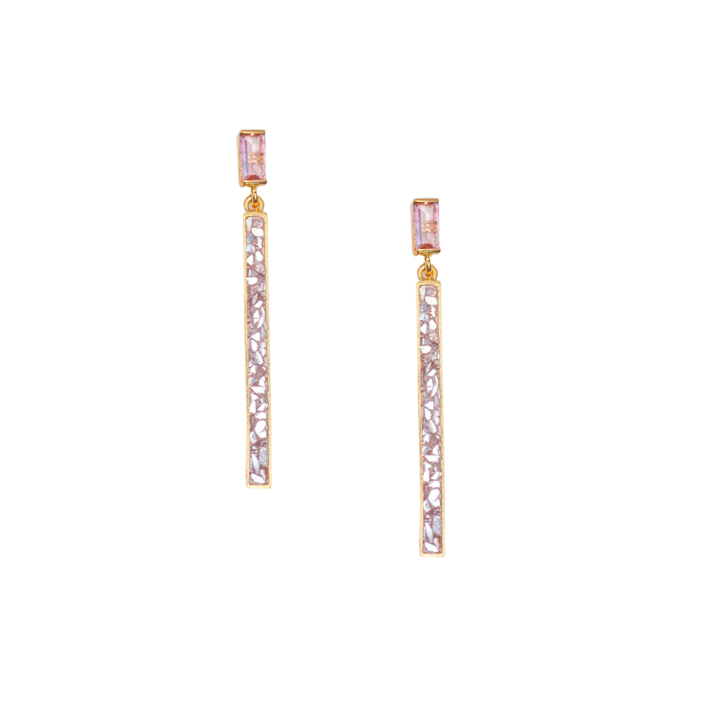 Appell Pink Tourmaline Gold Vermeil Earrings