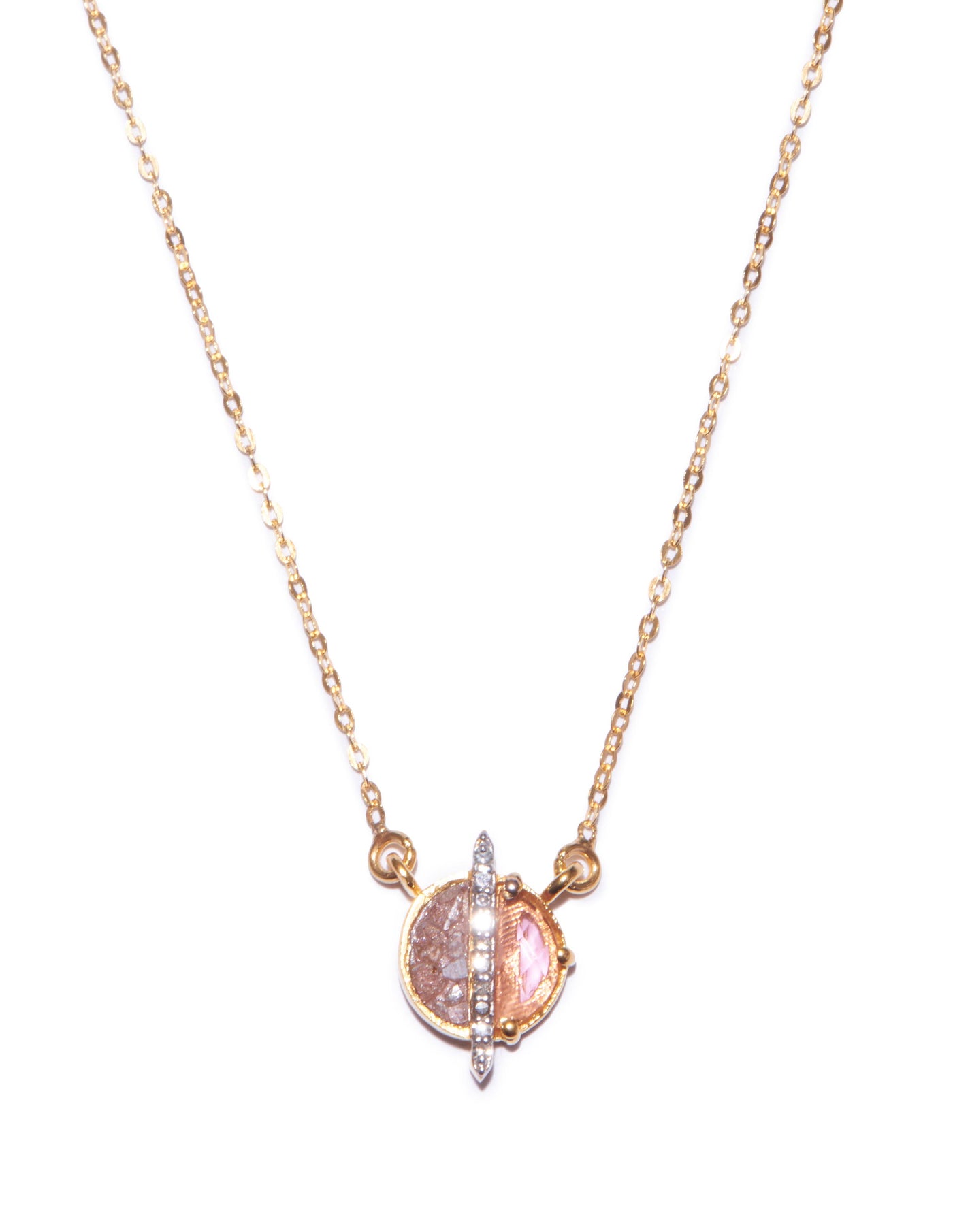 Elson Tourmaline Gold Vermeil Mini Pink Pendant Necklace