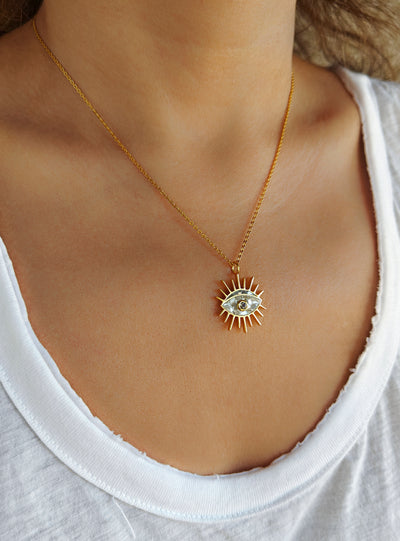 Eye Gold Vermeil Pendant Necklace