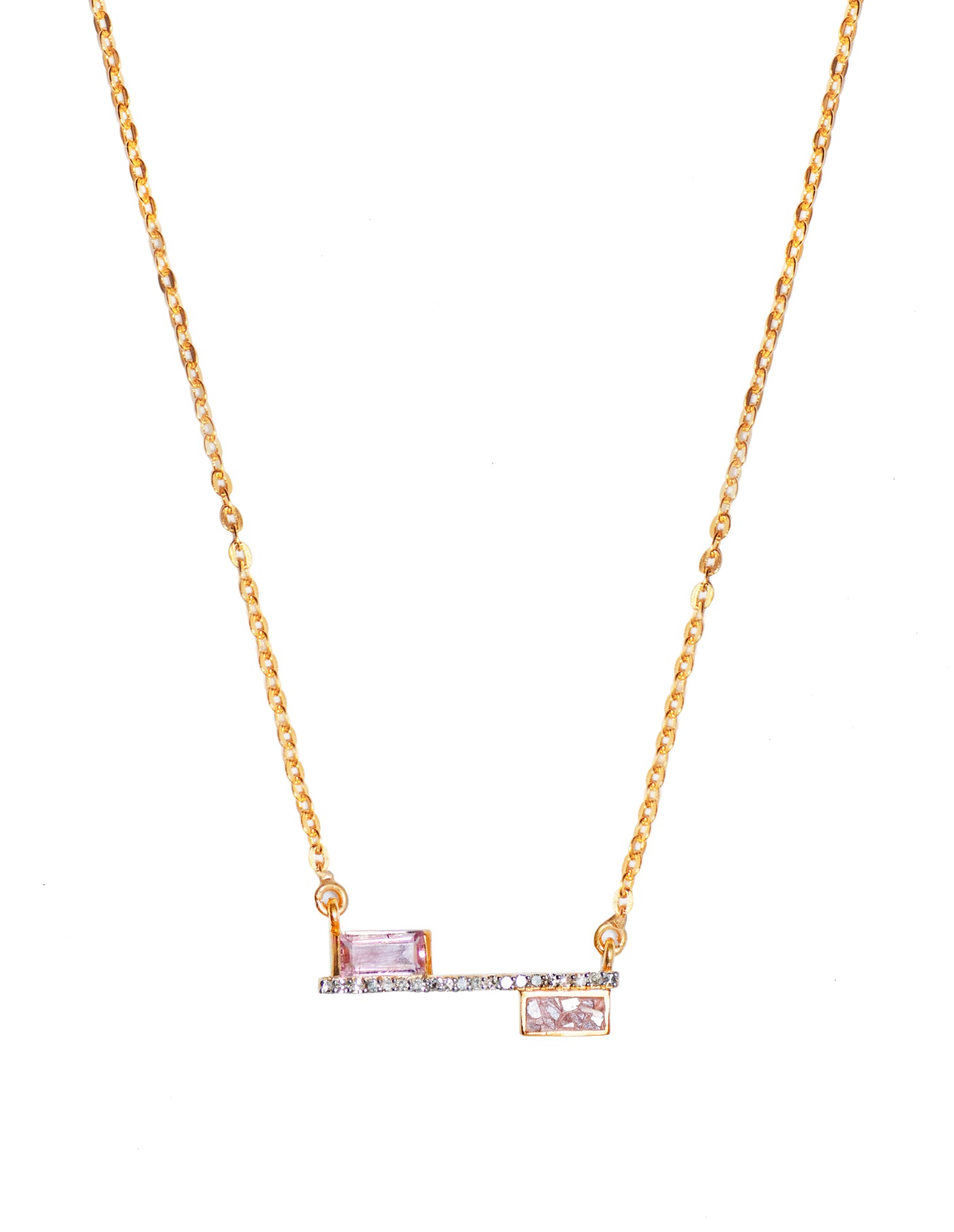 Monge Pink Tourmaline Gold Vermeil Pendant Necklace