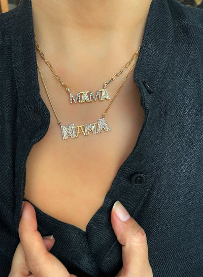 Mama Gold Vermeil Pendant Necklace I