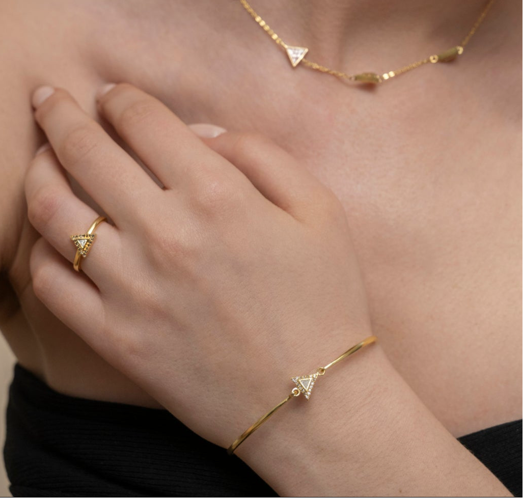 Odoti  Triangle Gold Vermeil Bangle Bracelet