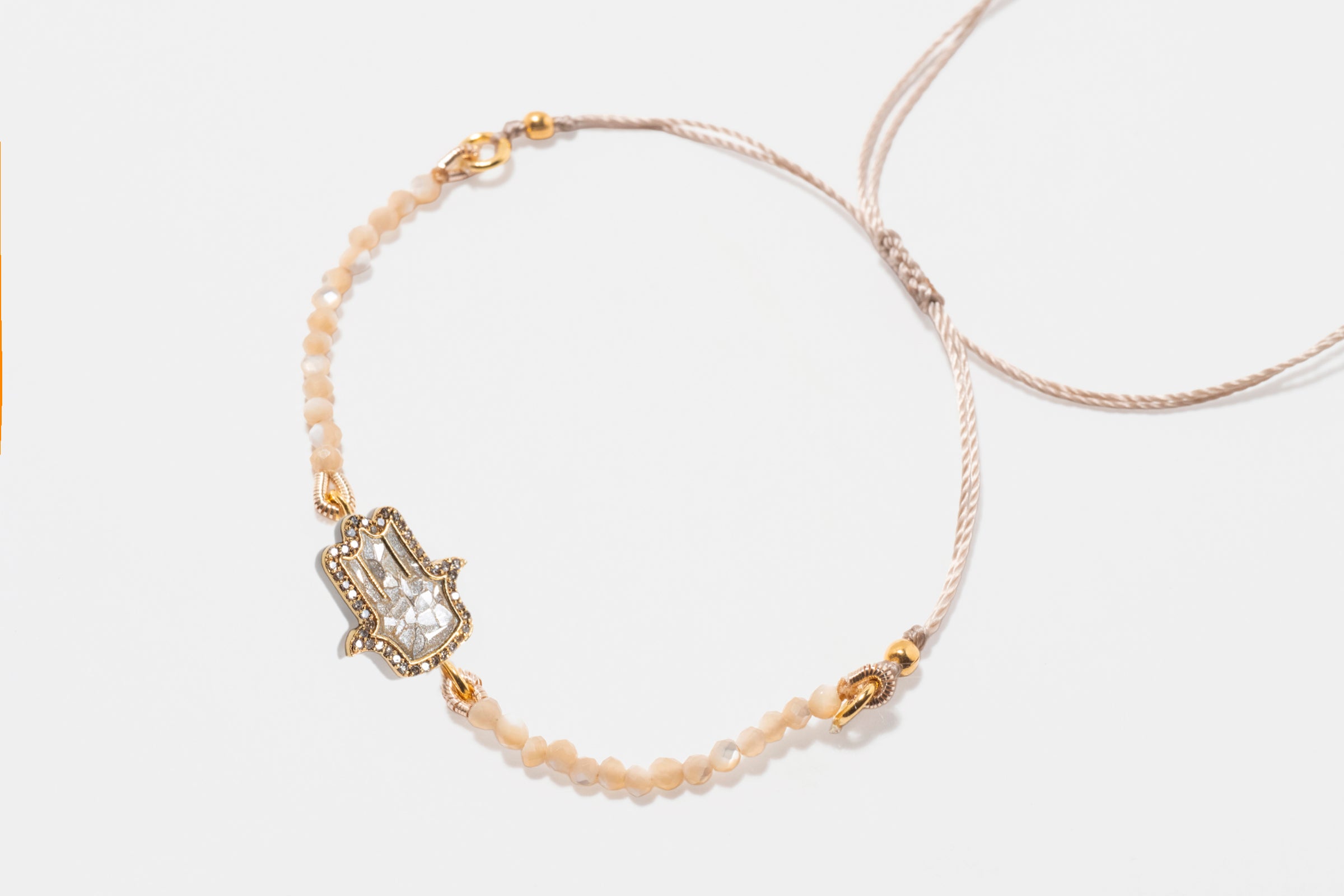 Hamsa Beaded Gold Vermeil Bracelet