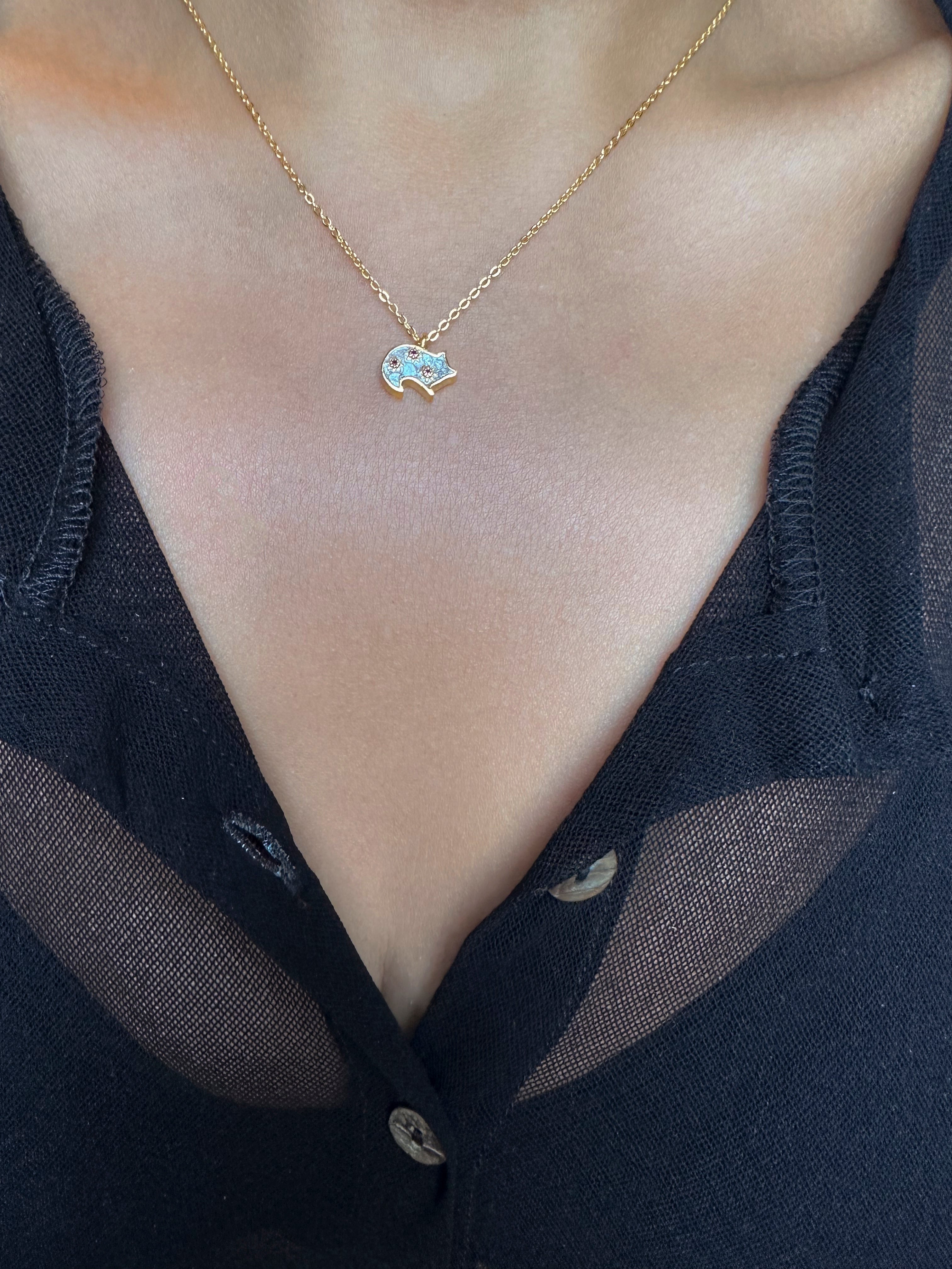 Pig Gold Vermeil Pendant Necklace