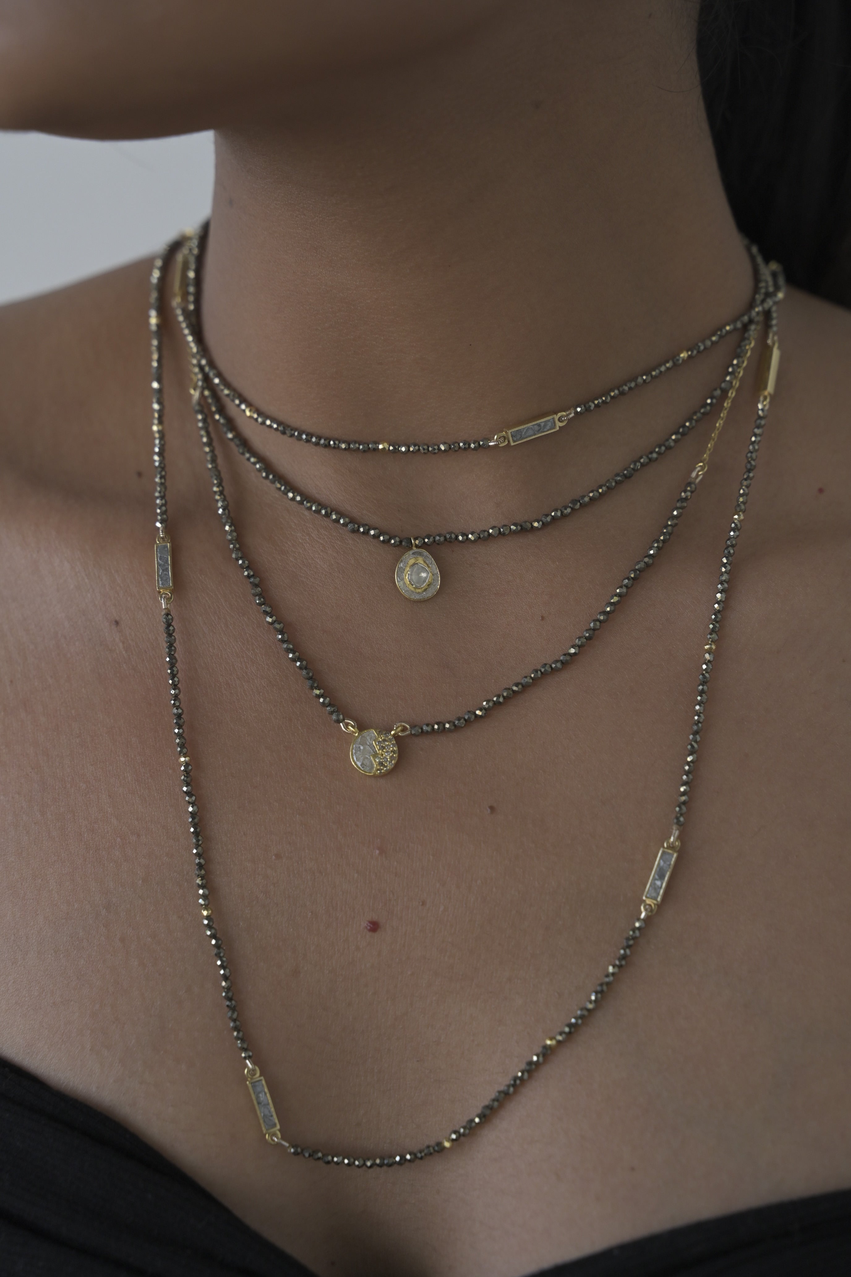 Uncut Stone Beaded Necklace