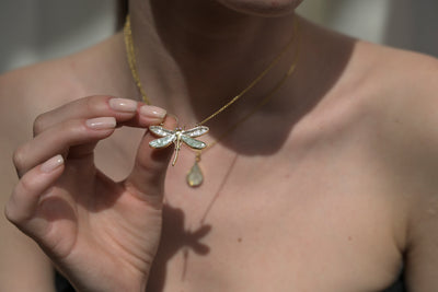 Dragonfly Gold Vermeil Pendant Necklace