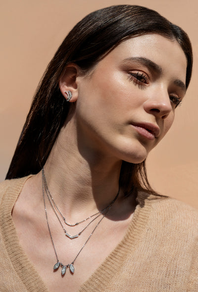 Lola Oxidized Silver Pendant Necklace
