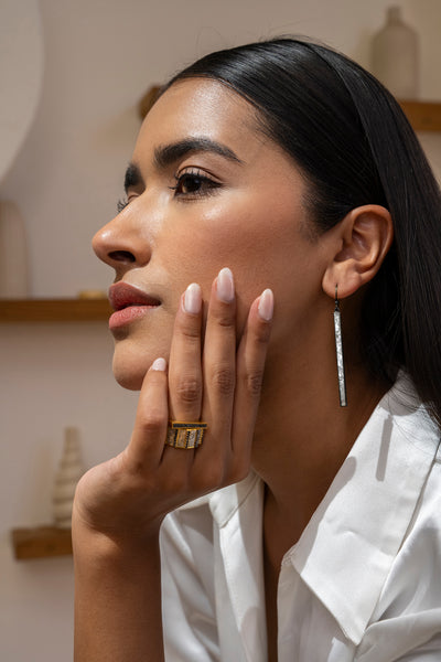 Miladi Oxidized Silver Earrings
