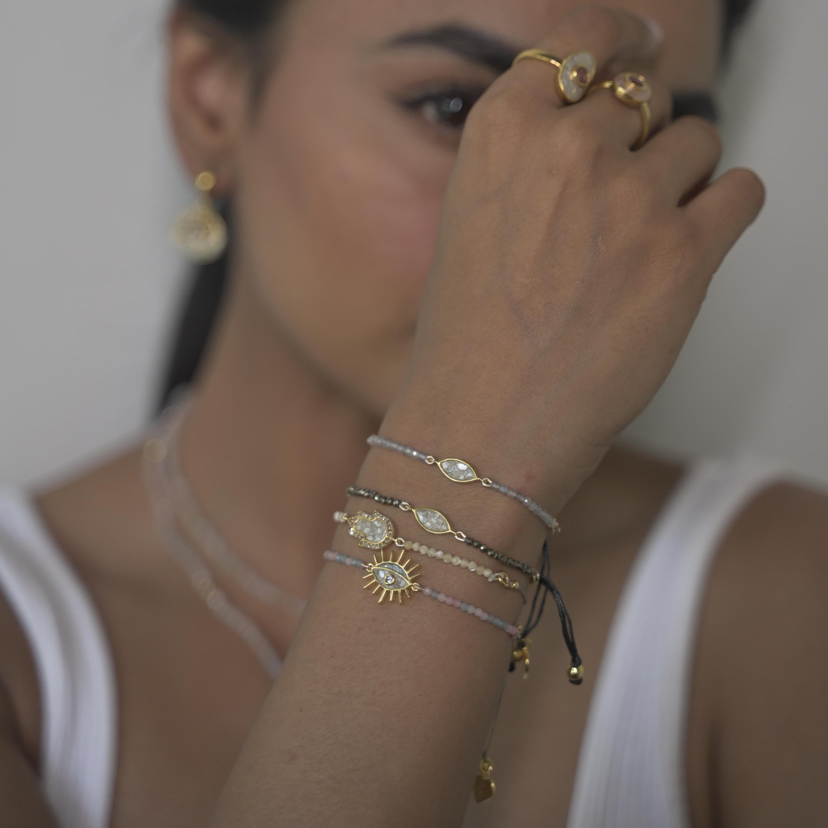 Evil Eye Beaded Gold Vermeil Bracelet