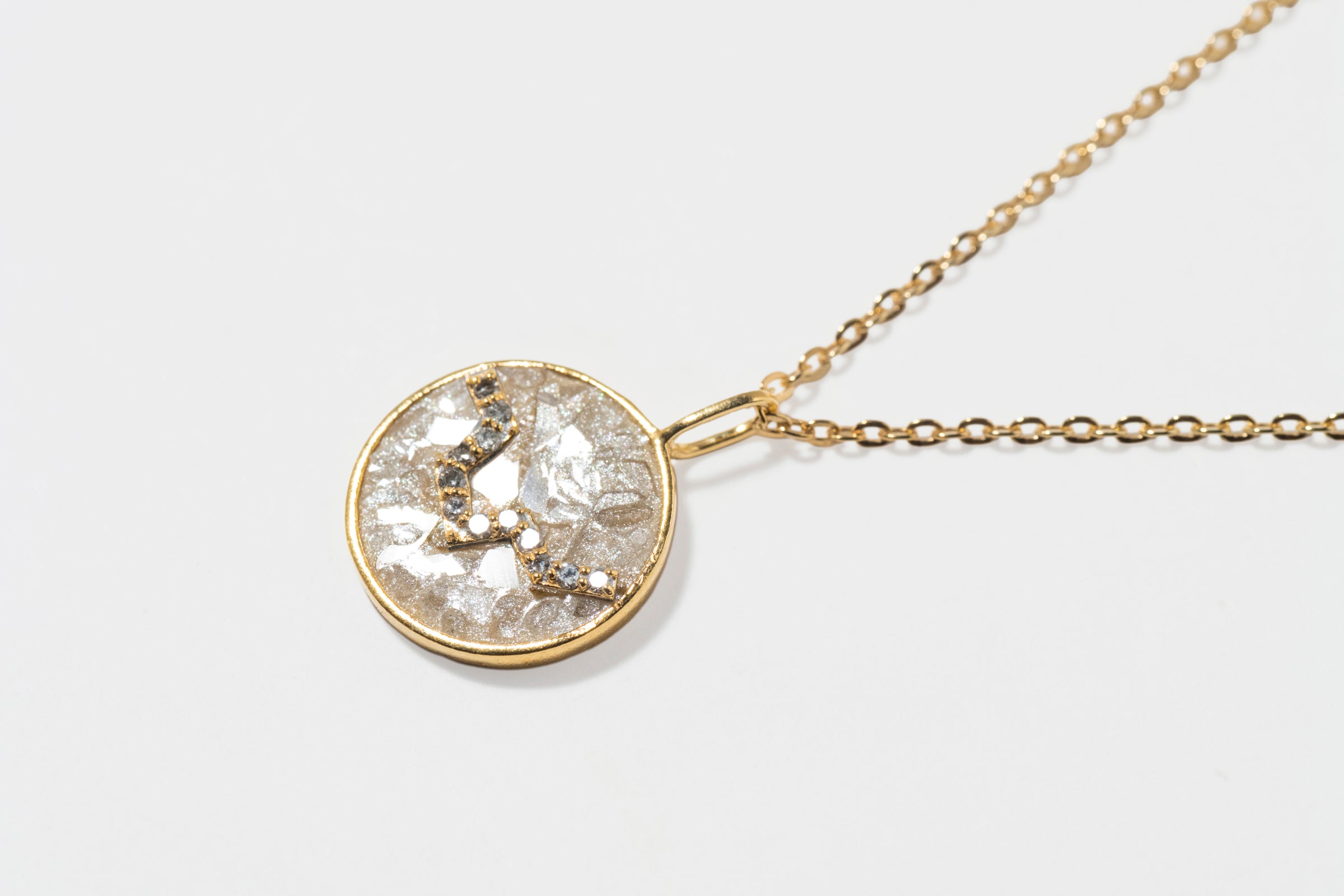 Mini Aquarius Gold Vermeil  Pendant Necklace
