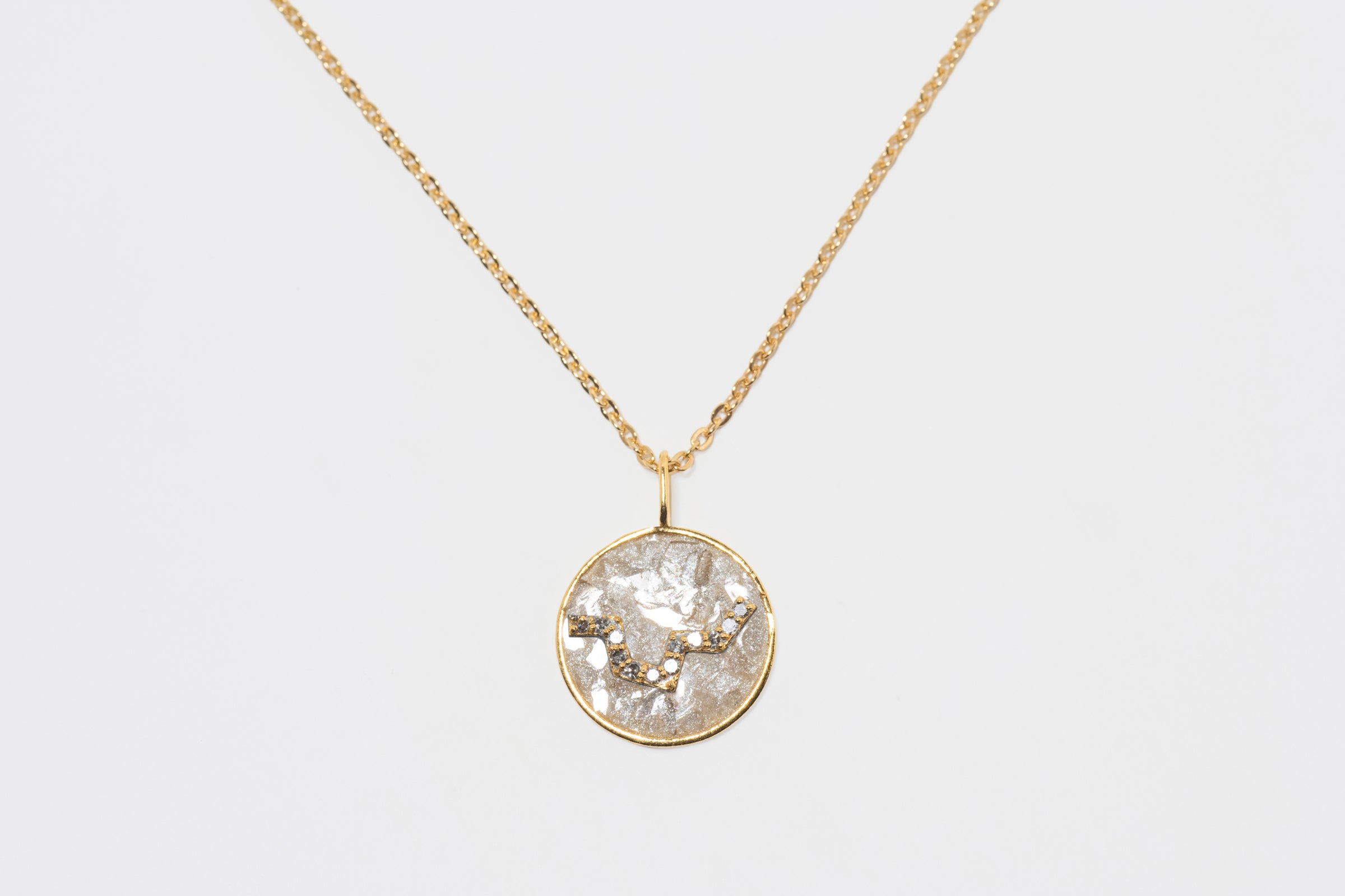 Mini Aquarius Gold Vermeil  Pendant Necklace