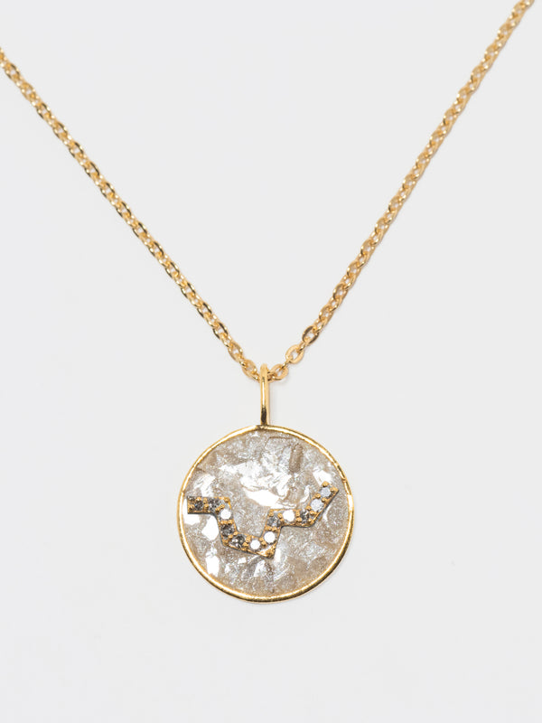 Mini Aquarius Gold Vermeil  Pendant Necklace