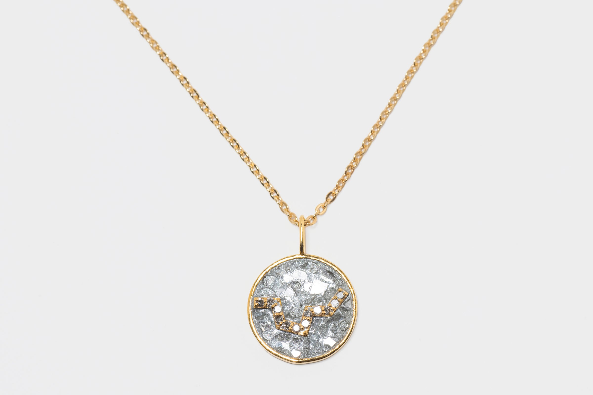 Mini Aquarius Gold Vermeil  Pendant Necklace