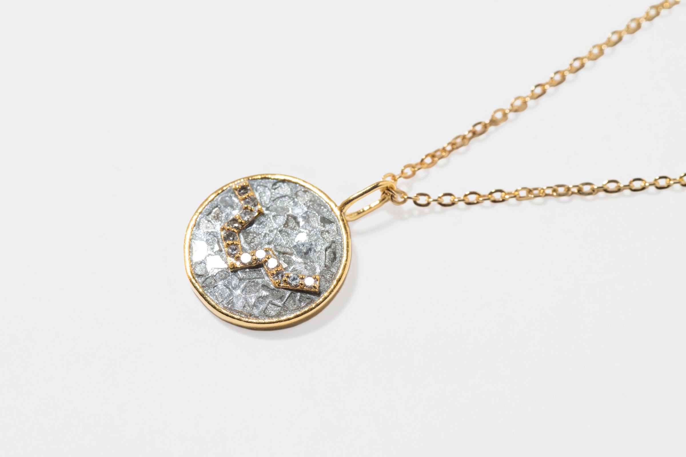 Mini Aquarius Gold Vermeil  Pendant Necklace