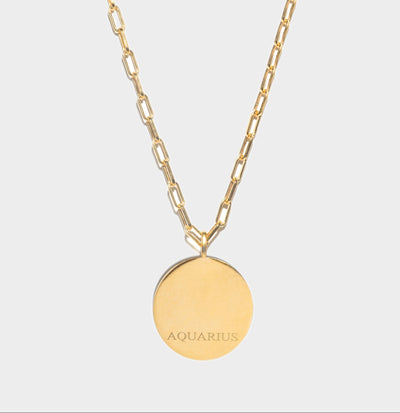 Aquarius Gold Vermeil Pendant Necklace