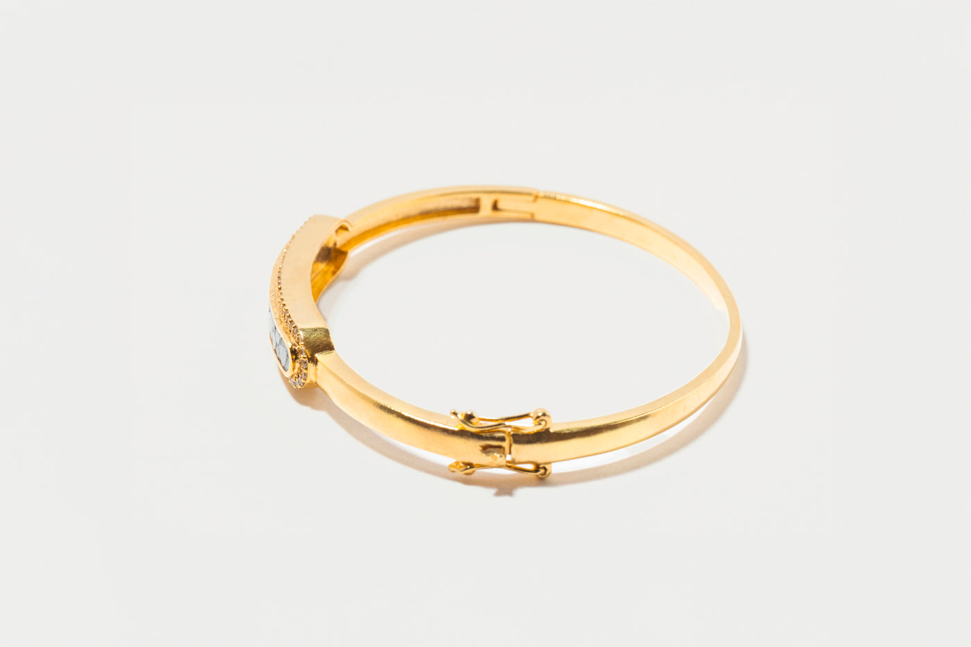Beeja Pave Diamond Gold Vermeil Bangle Bracelet
