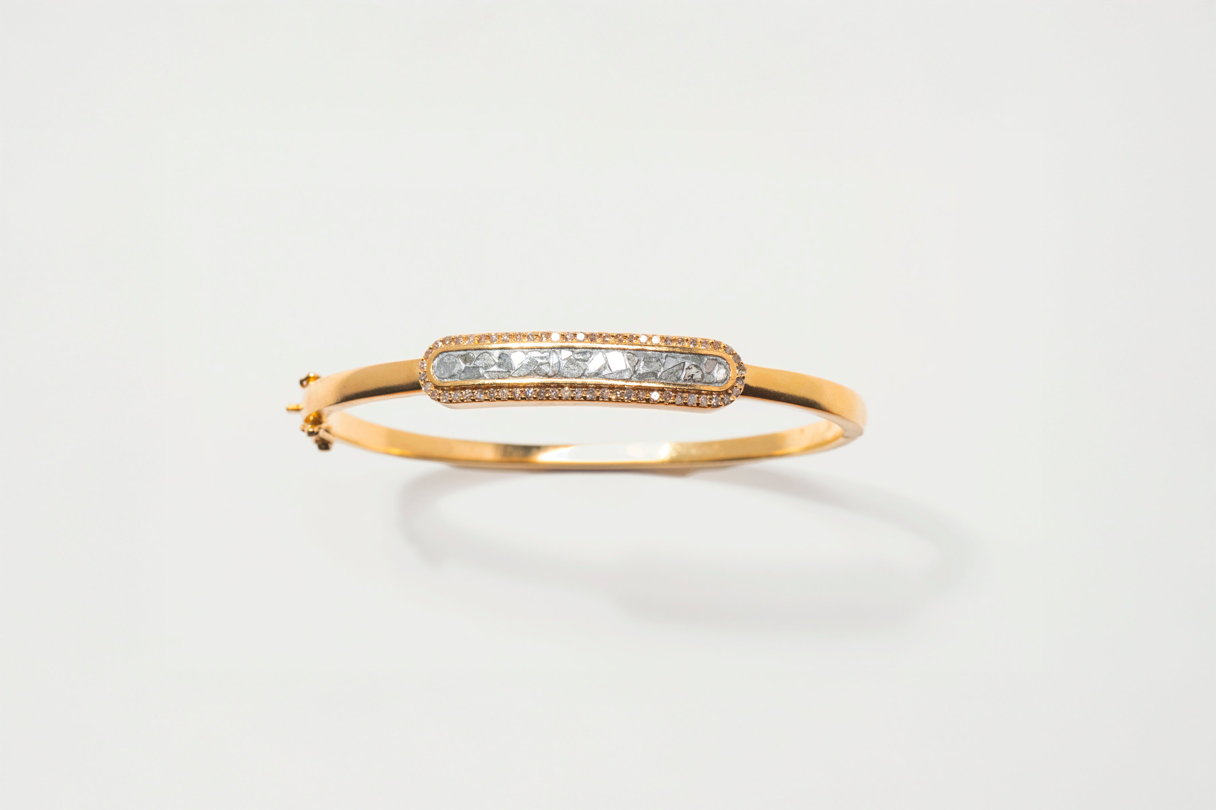 Beeja Pave Diamond Gold Vermeil Bangle Bracelet
