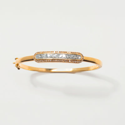 Beeja Pave Diamond Gold Vermeil Bangle Bracelet