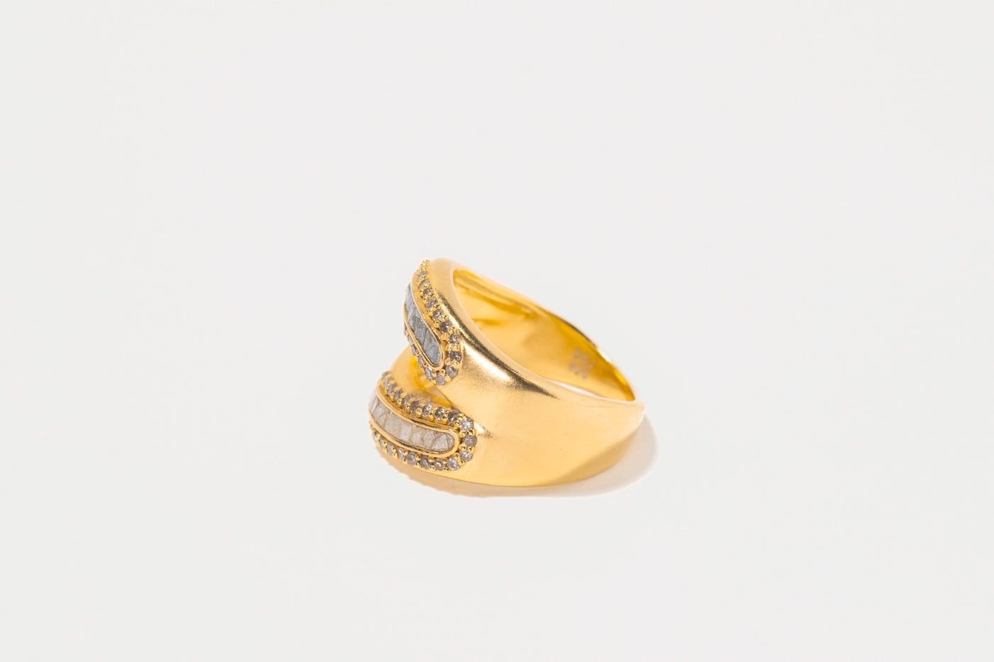 Beeja Double Band  Gold Vermeil Ring