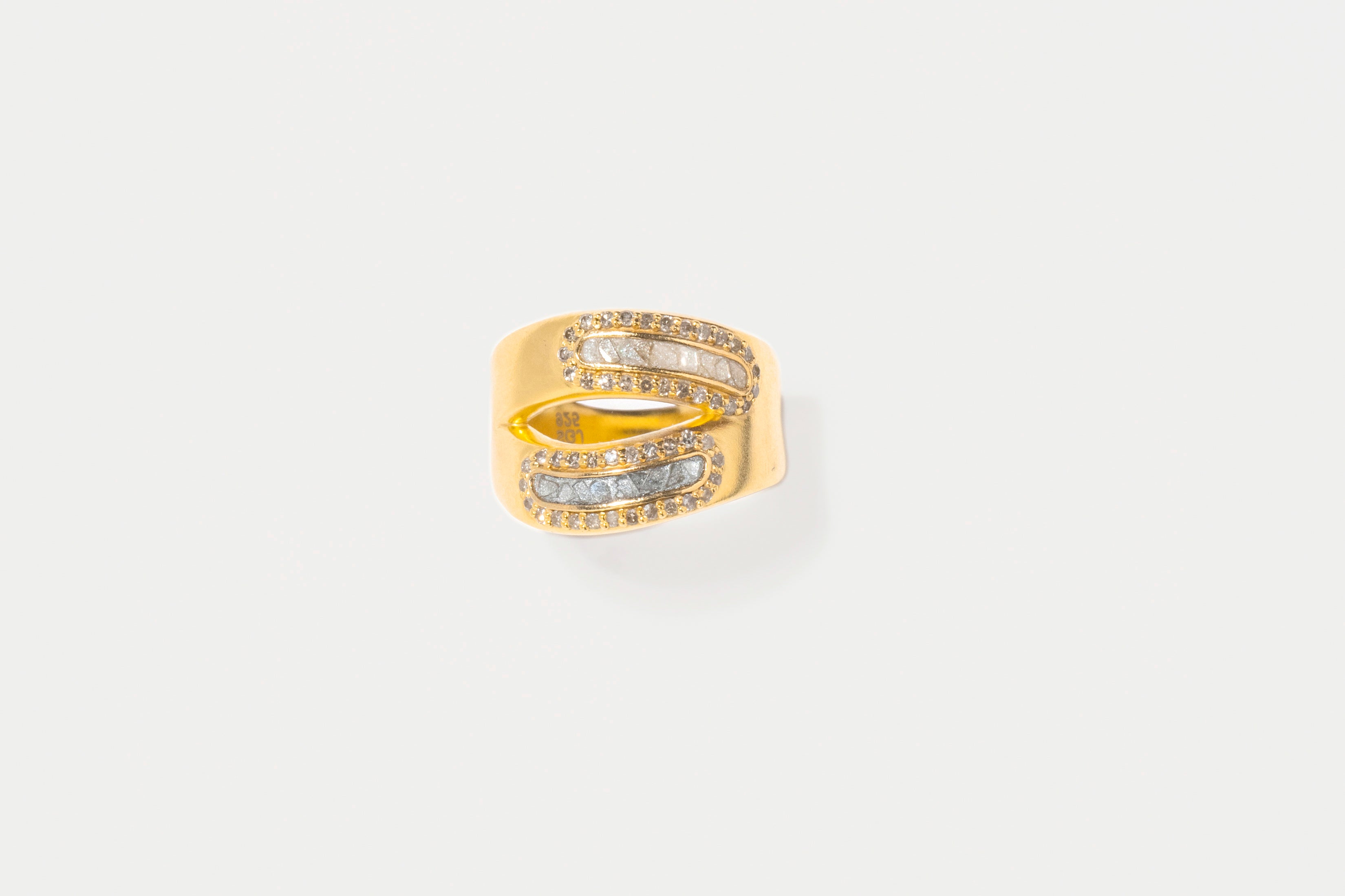 Beeja Double Band  Gold Vermeil Ring