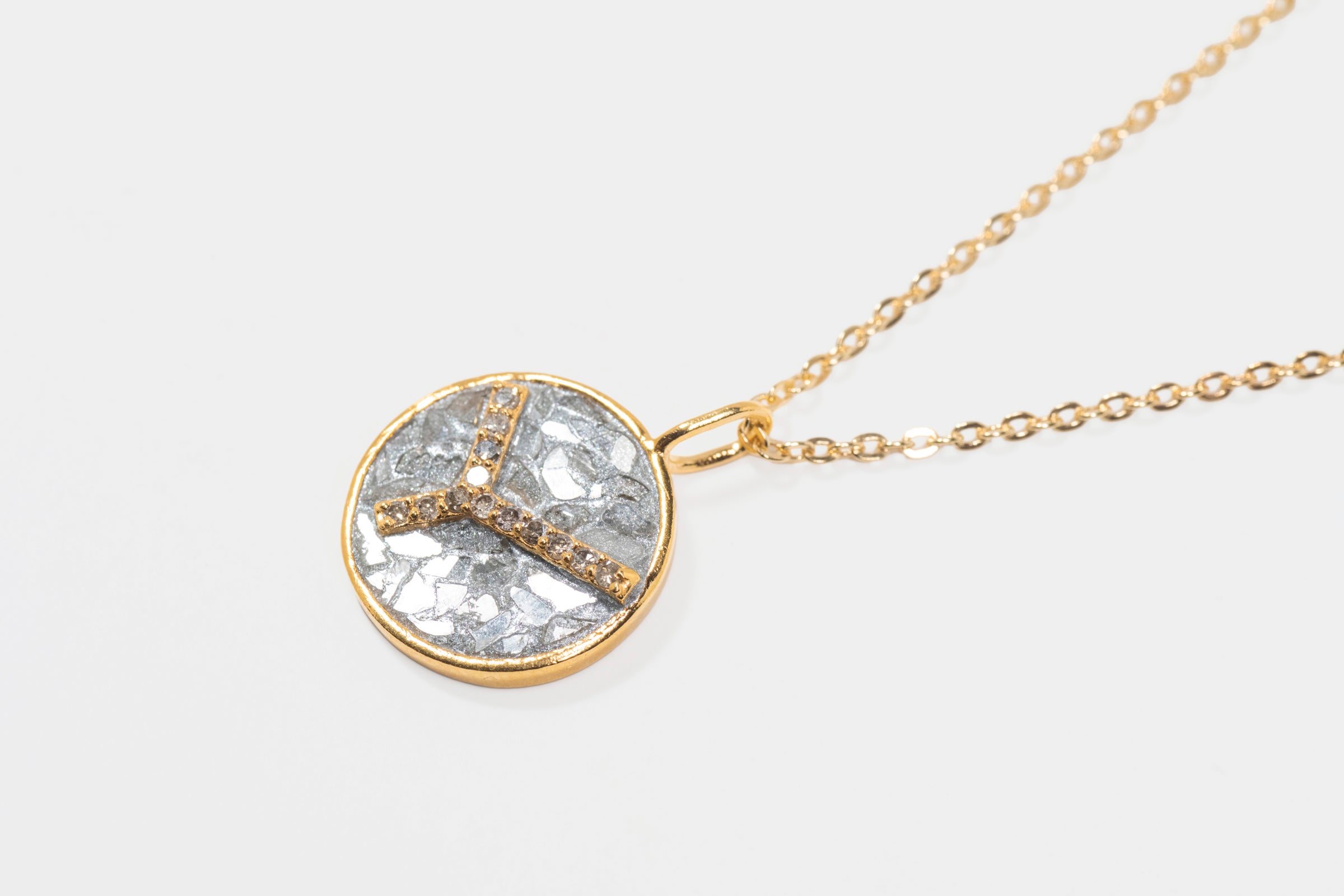 Mini Cancer Gold Vermeil  Pendant Necklace