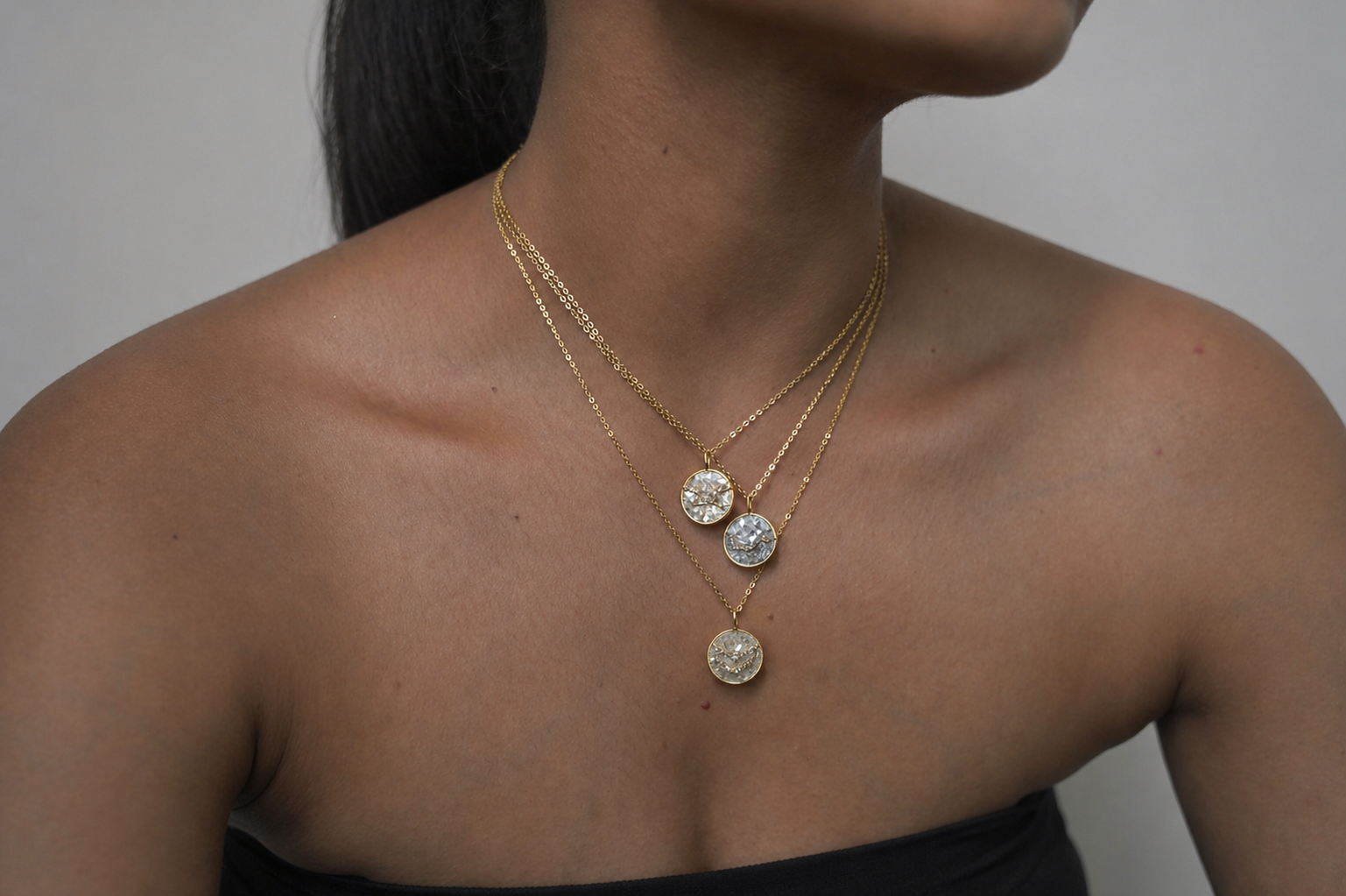 Mini Aquarius Gold Vermeil  Pendant Necklace