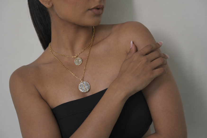 Riffa Small Gold Vermeil Pendant Necklace