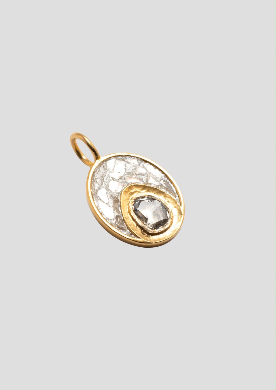Oval Polki Gold Vermeil Pendant Necklace