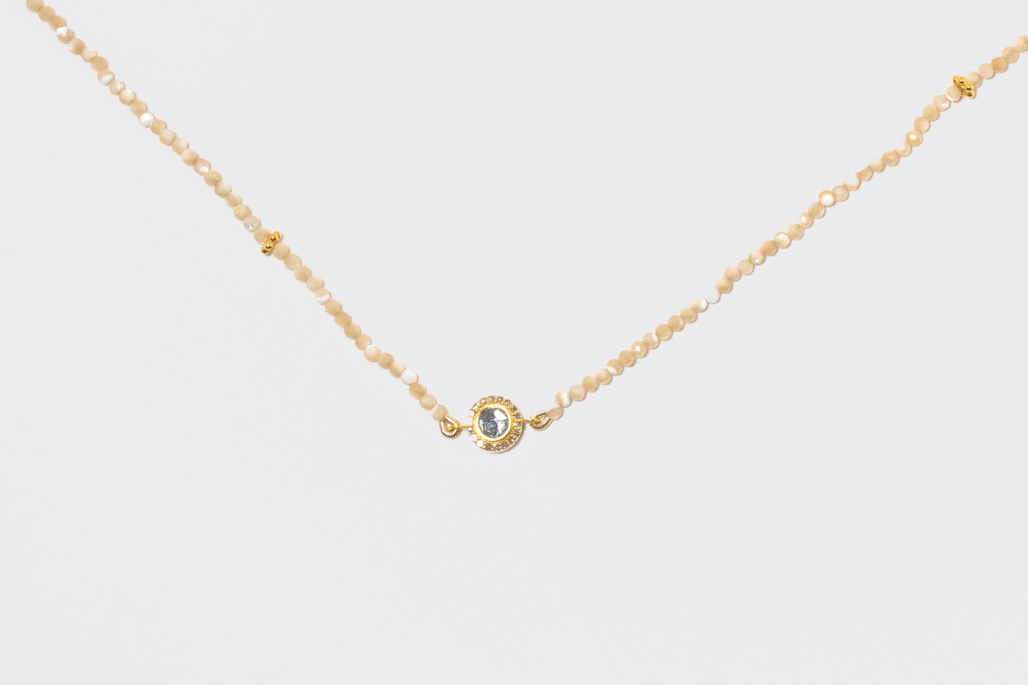 Dagny Round  Beaded Gold Vermeil Necklace