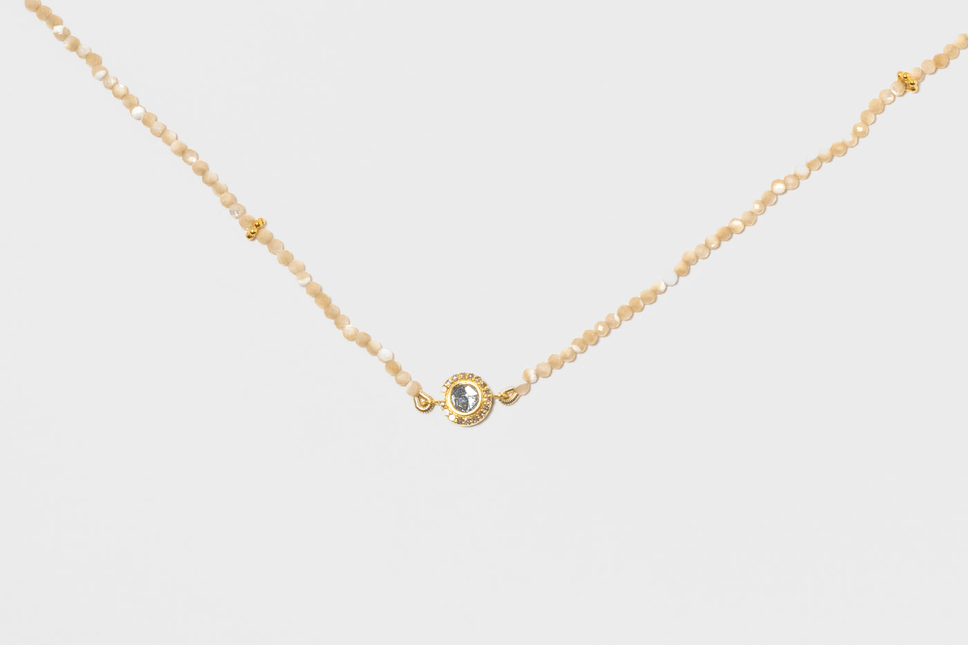 Dagny Round  Beaded Gold Vermeil Necklace
