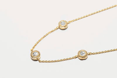 Dagny Round Gold Vermeil Station Necklace