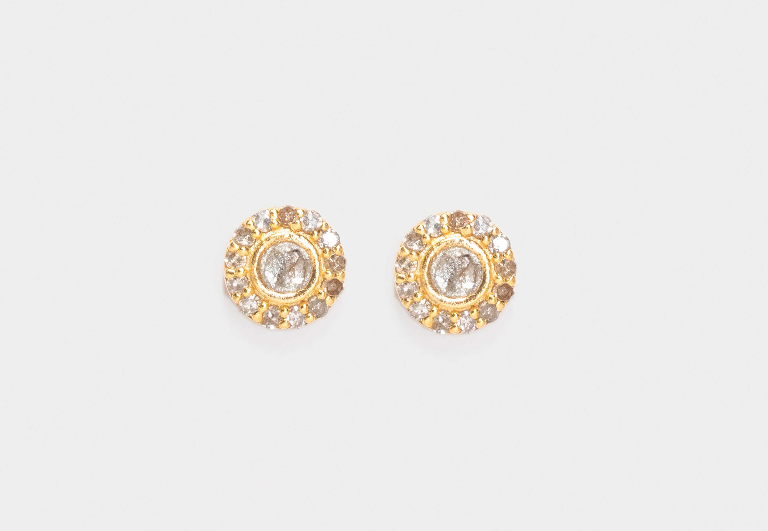 Dagny Round Gold Vermeil Stud Earrings