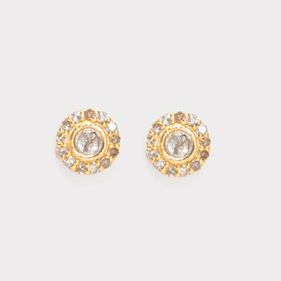 Dagny Round Gold Vermeil Stud Earrings